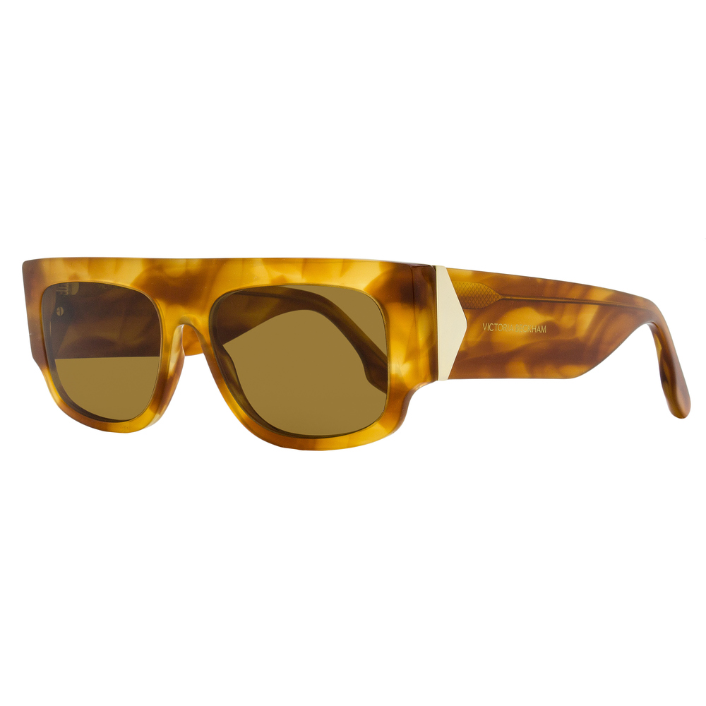 Victoria Beckham V Plaque Sunglasses VB666S 223 Blonde Horn 55mm